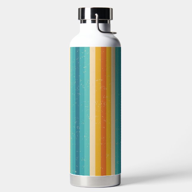 Simple Multicolor Retro Stripes  Water Bottle (Left)