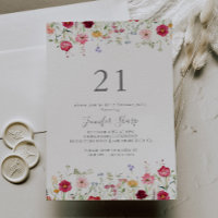 Simple Multicolor Wildflower 21st Birthday Party
