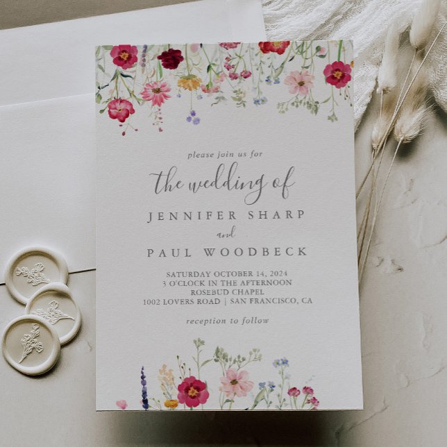 Simple Multicolor Wildflower The Wedding Of Invitation (Creator Uploaded)