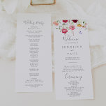Simple Multicolor Wildflower Wedding Program Programme<br><div class="desc">This simple multicolor wildflower wedding program is perfect for a rustic wedding. The design features a multicolored assortment of pink,  blush,  purple,  yellow,  white,  violet,  red,  burgundy wild flowers.</div>