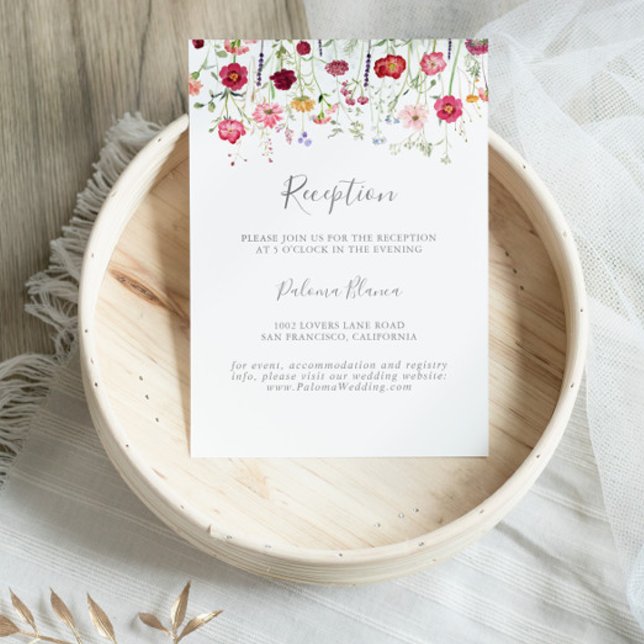  Simple Multicolor Wildflower Wedding Reception Enclosure Card (Creator Uploaded)