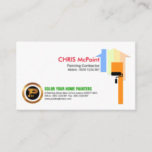 Simple Multicolored Home Painter Business Card