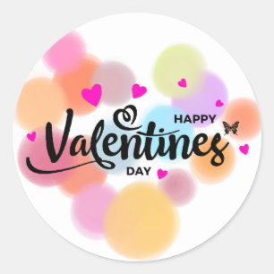 Simple Multicolour Valentine's Day Stickers