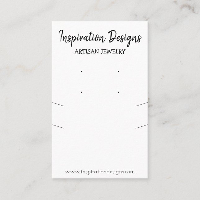 Simple Multiple Necklace Earring Holder Display Business Card (Front)