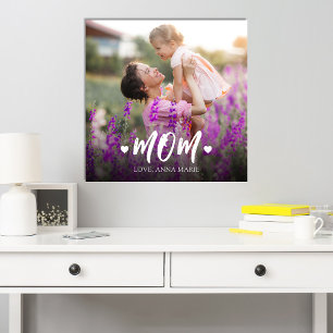 Simple Mum Heart Personalised  Photo Print