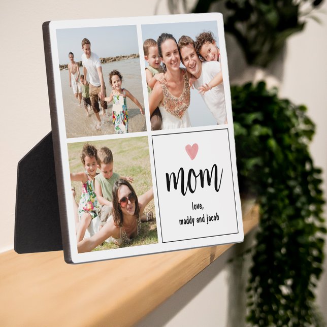 Simple Mum Photo Collage Heart Plaque (Creator Uploaded)
