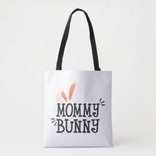 Simple Mummy Bunny Easter Typography Tote Bag