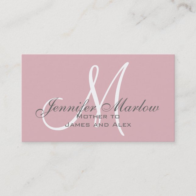 Simple Mummy Calling Card | Baby Pink (Front)