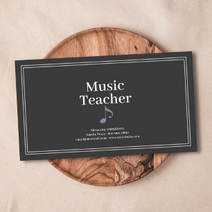 Simple Music Teacher Business Card