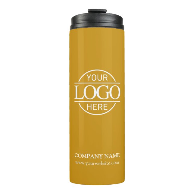 Simple Mustard Promotional Company Business Logo Thermal Tumbler (Front)
