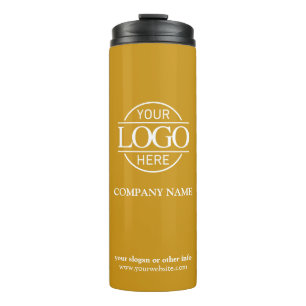 Simple Mustard Promotional Company Business Logo Thermal Tumbler