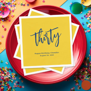 Simple Mustard Yellow 30th Birthday Party Napkin
