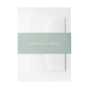 Simple Muted Green Elegant Wedding Invitation Belly Band