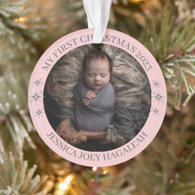 Simple My First Christmas Personalised Baby Photo Ornament (Tree)