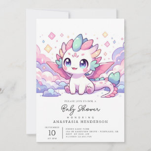 Simple Mythical Dragon Baby Shower Invitation