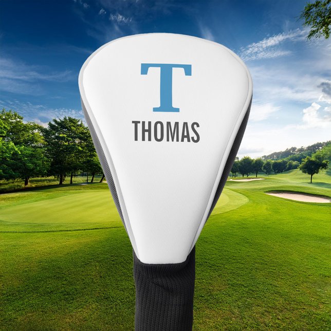 Simple Name and Monogram Initial Personalised Golf Head Cover (Creator Uploaded)