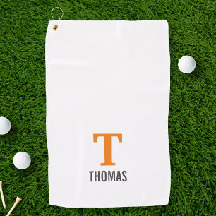 Simple Name and Monogram Initial Personalised Golf Towel