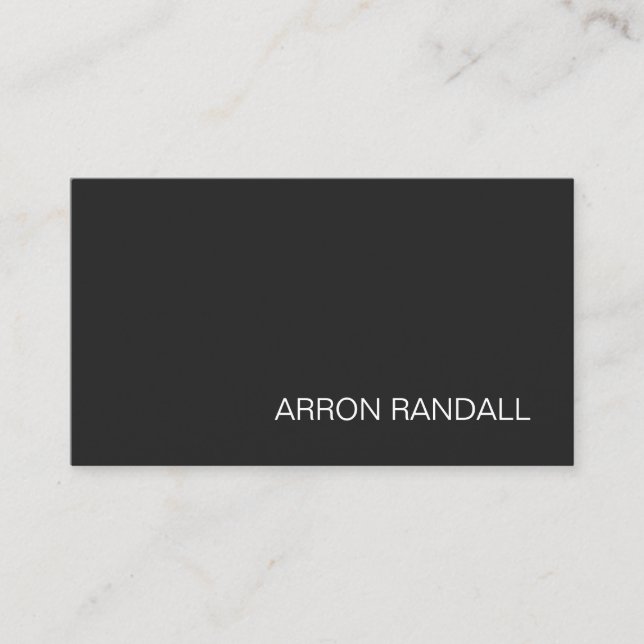 Simple Name Black Modern Professional Networking Business Card (Front)