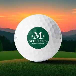 Simple Name Initial Letter M Green Golf Balls