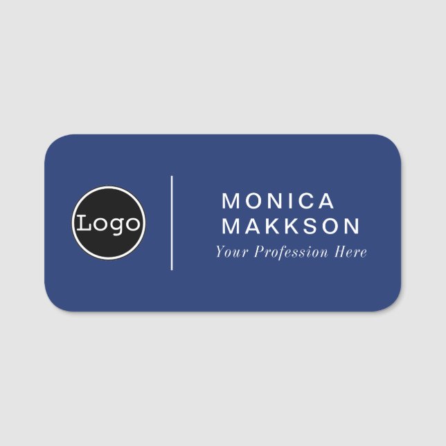 Simple Name, Logo  And Title Name Tag (Front)