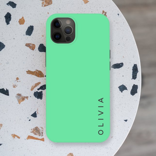 Simple Name | Mint Green Minimalist Colour Block Case-Mate iPhone Case (Creator Uploaded)