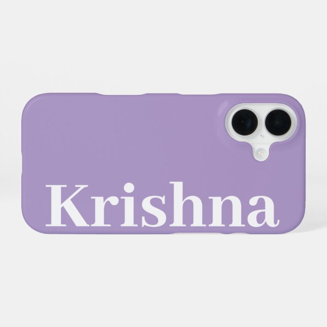 Simple Name Modern Minimal Monogram Olive Colour iPhone 16 Case (Back Horizontal)