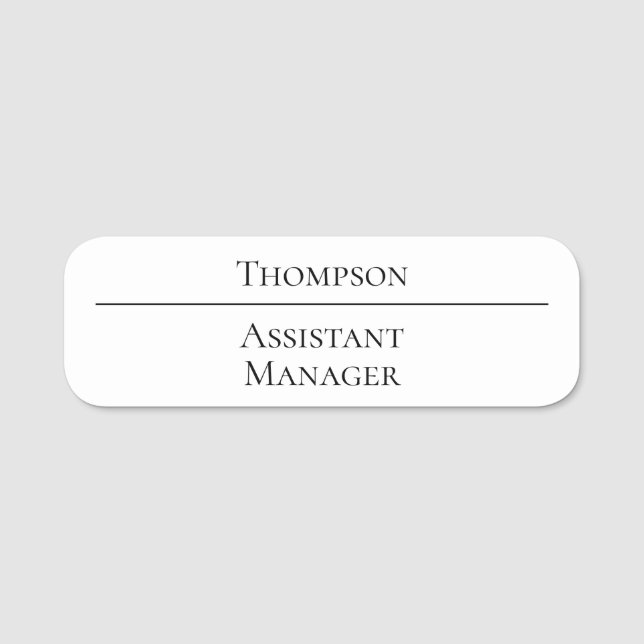 Simple Name Position Business Name Tag (Front)