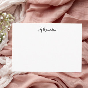Simple Name Stylish Script Note Card