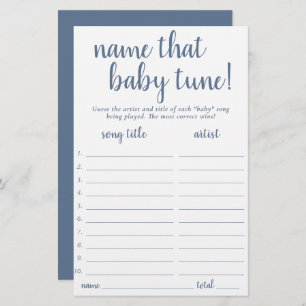 Simple Name That Baby Tune   Dusty Blue Game Card