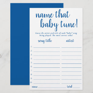 Simple Name That Baby Tune   French Blue Game Card