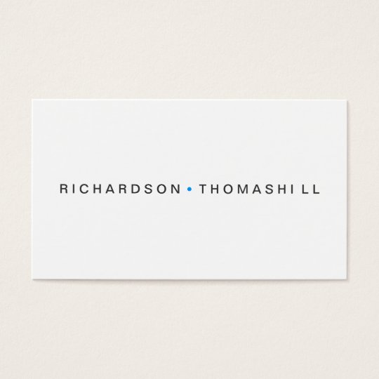 SIMPLE NAME with BLUE DOT Business Card