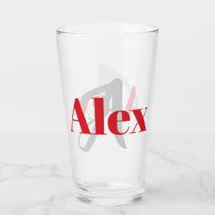 Simple Name with Monogram Glass