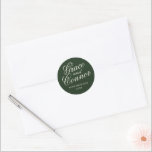 Simple Names Wedding Date Favour Envelope Classic Round Sticker<br><div class="desc">These stickers perfectly coordinate with the Antique Floral wedding collection. They would be excellent as invitation envelope stickers,  of as the finishing detail on your favours.</div>