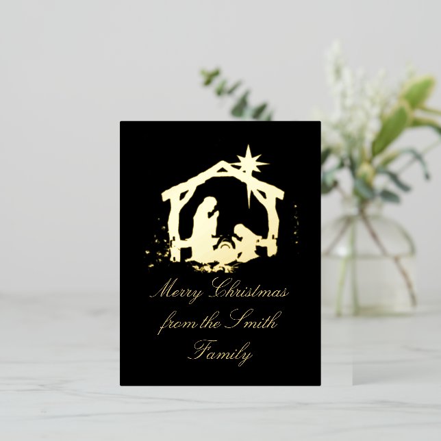 Simple Nativity Christmas Holiday Card (Standing Front)