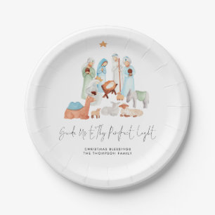 Simple Nativity Scene Three Kings Lyric Name Paper Plate