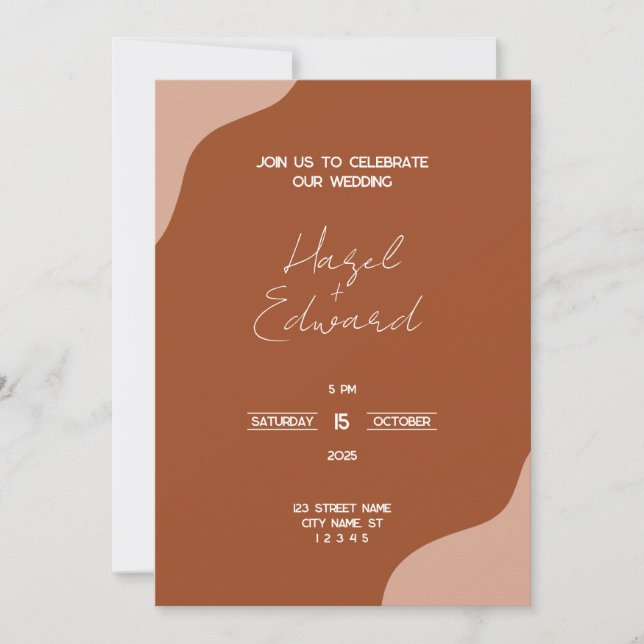 Simple Natural Boho Wedding Invitation (Front)