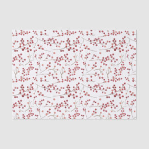 Simple Natural Red Berry Watercolor Christmas Tissue Paper