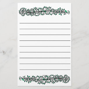 Simple Nature Plant Vine Pattern Writing Paper