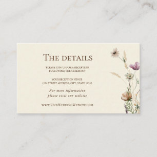 Simple Nature Wildflowers Floral Wedding Enclosure Card
