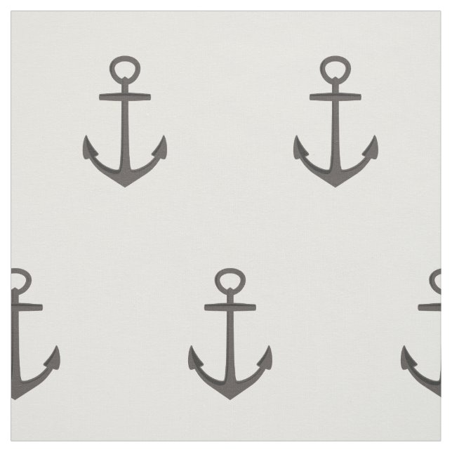 Simple Nautical Anchor Pattern Fabric (Swatch)
