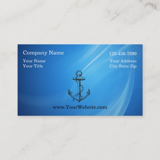 Simple Nautical Business Cards (Front)