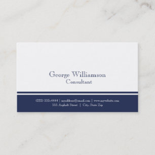 Simple Nautical Navy Blue and White Business Card