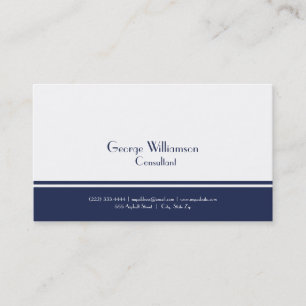 Simple Nautical Navy Blue and White Business Card