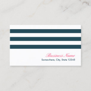 Simple Nautical Navy Blue Stripes Business Cards