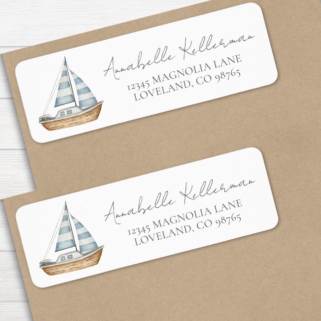 Simple Nautical Return Address (Simple Nautical Return Address label)