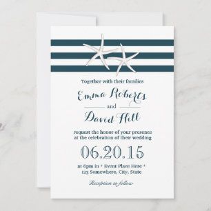 Simple Nautical Starfish Wedding Invitation