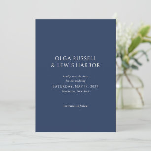 Simple Navy and Cream Modern Wedding Save The Date