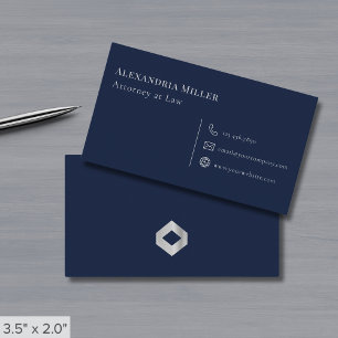Simple Navy Blue and Grey Business Card