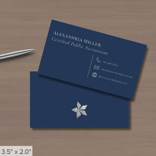 Simple Navy Blue and Grey Business Card