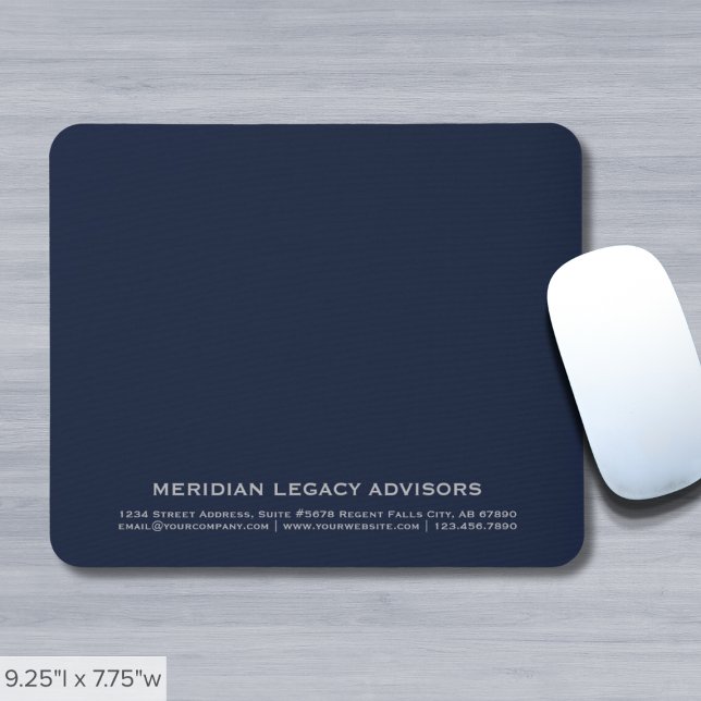 Simple Navy Blue and Grey Typographic Mousepad (Creator Uploaded)